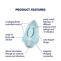 Satisfyer Stimulateur de clitoris Mission Control Bleu
